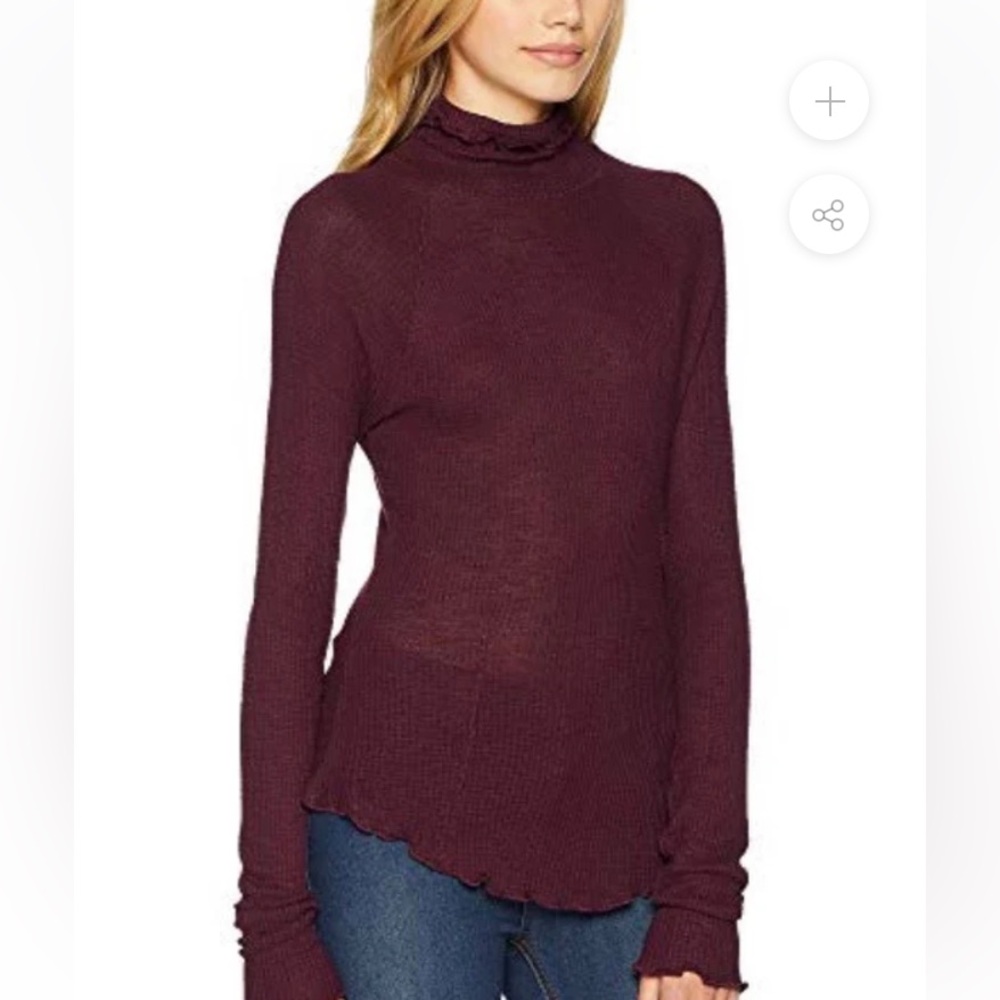 NEW Free People Make It Easy Thermal Top in Plum